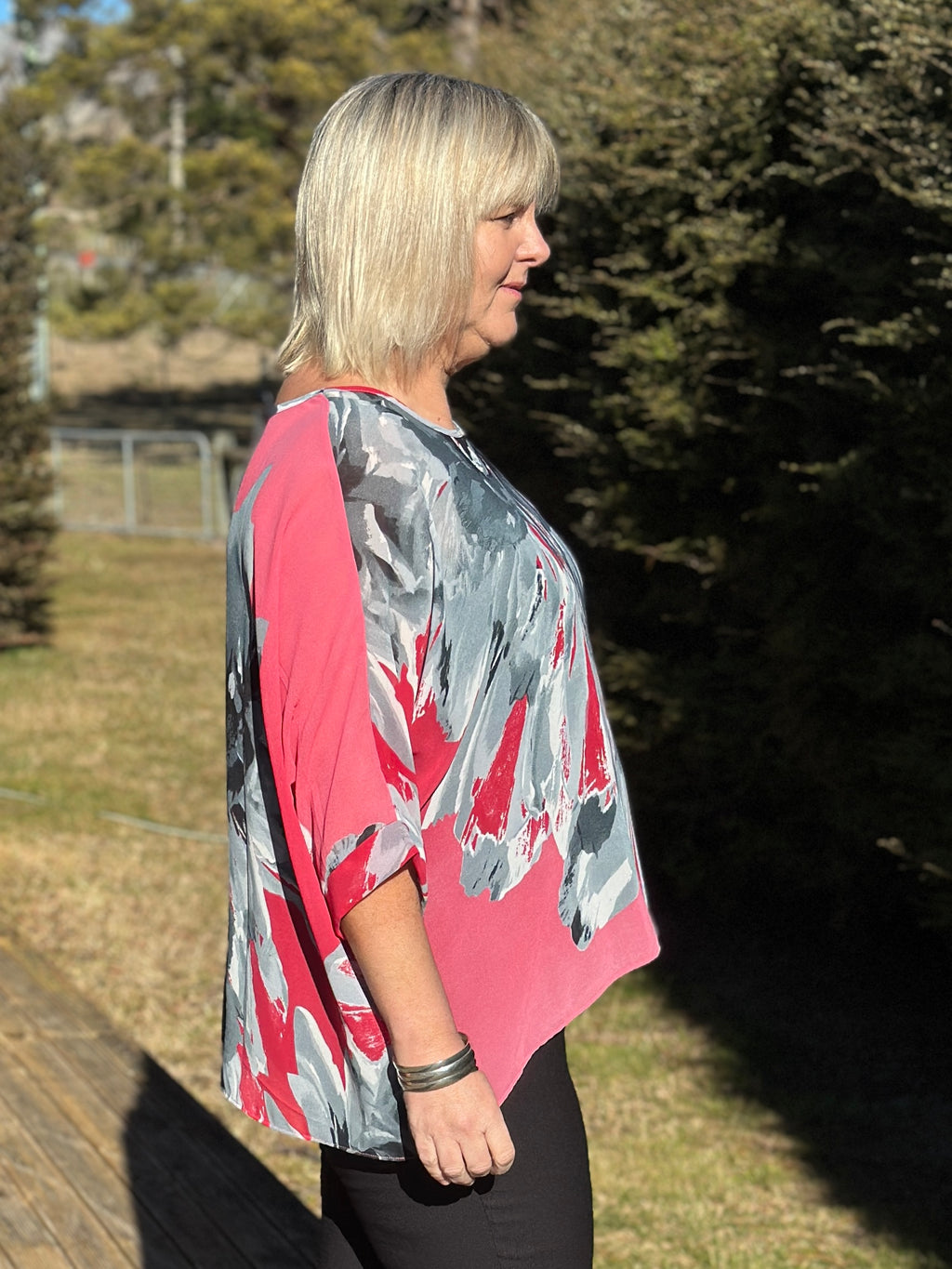 Sierra Top -Pink and Grey