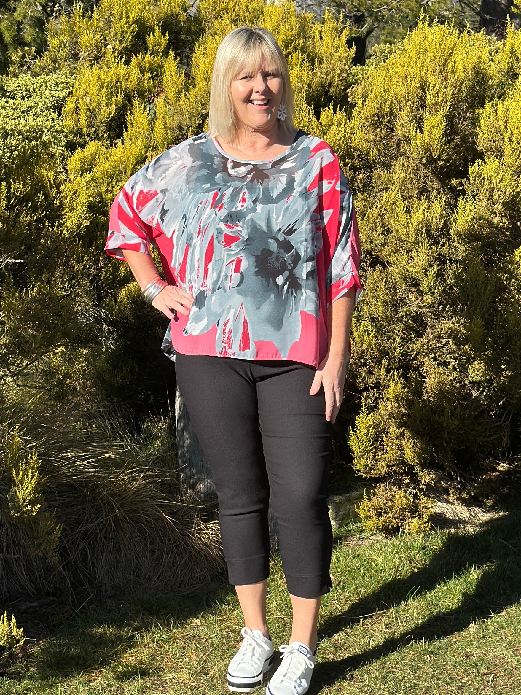Sierra Top -Pink and Grey