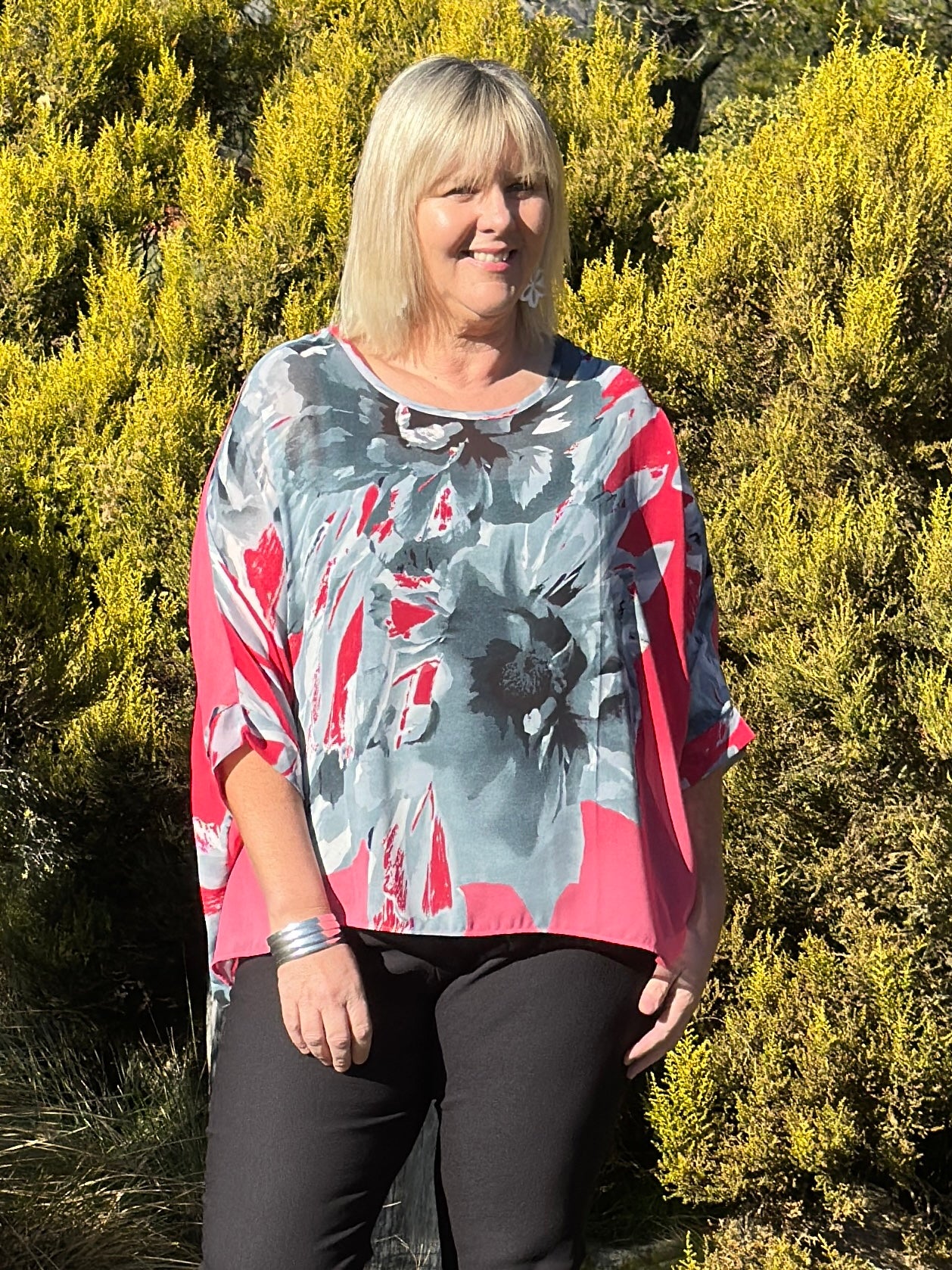 Sierra Top -Pink and Grey