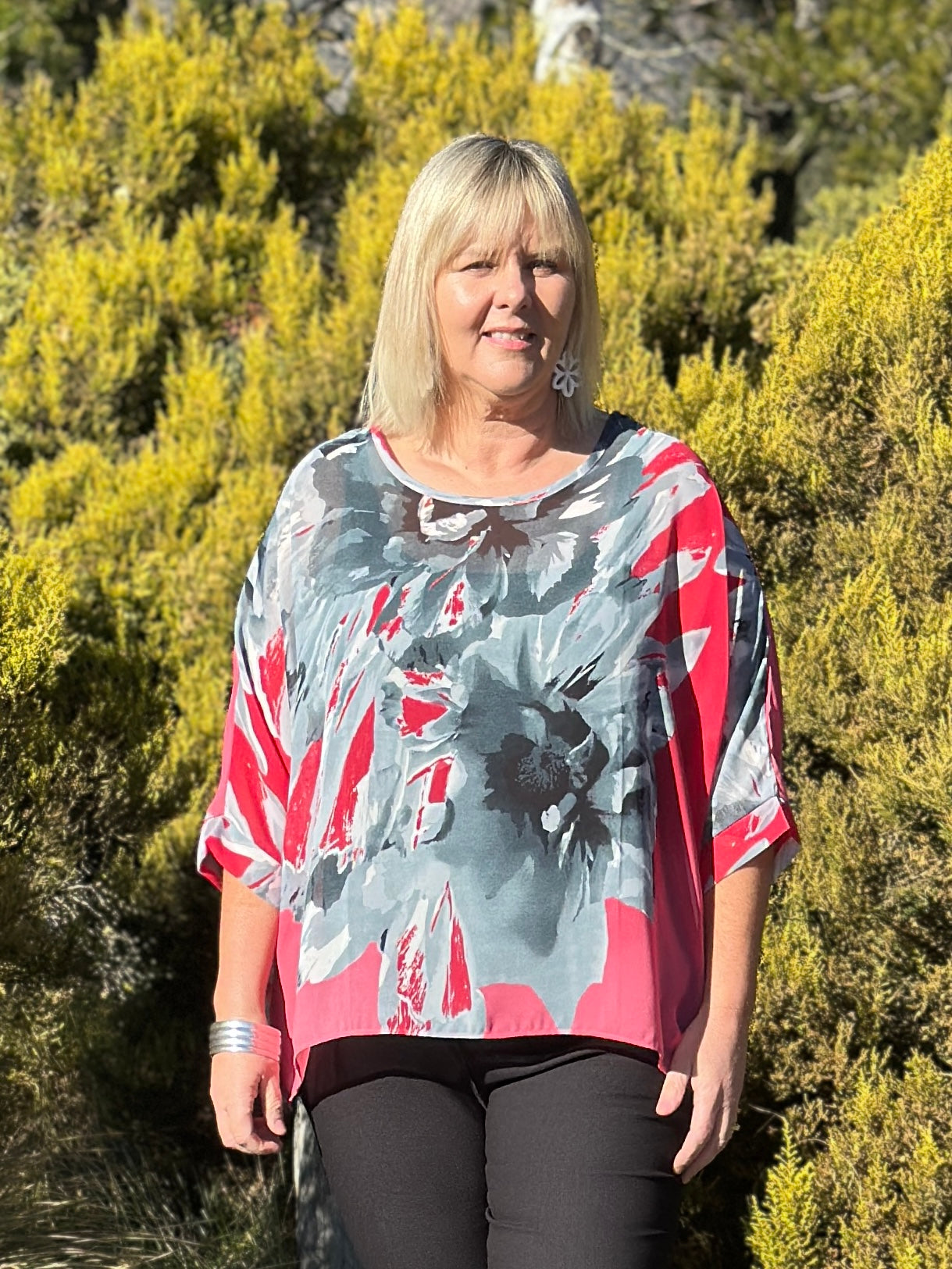Sierra Top -Pink and Grey