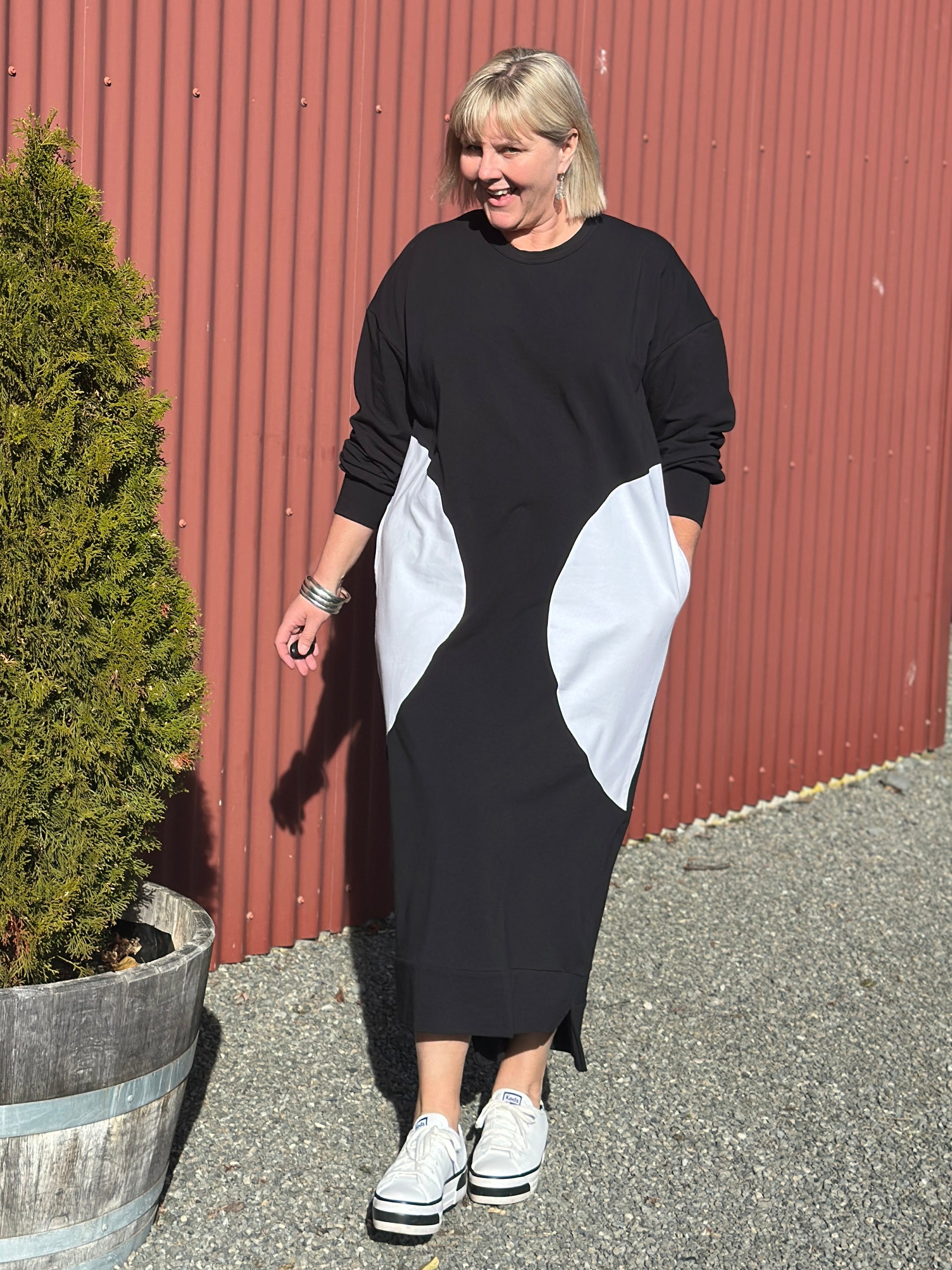 Crescent Dress- White Pocket