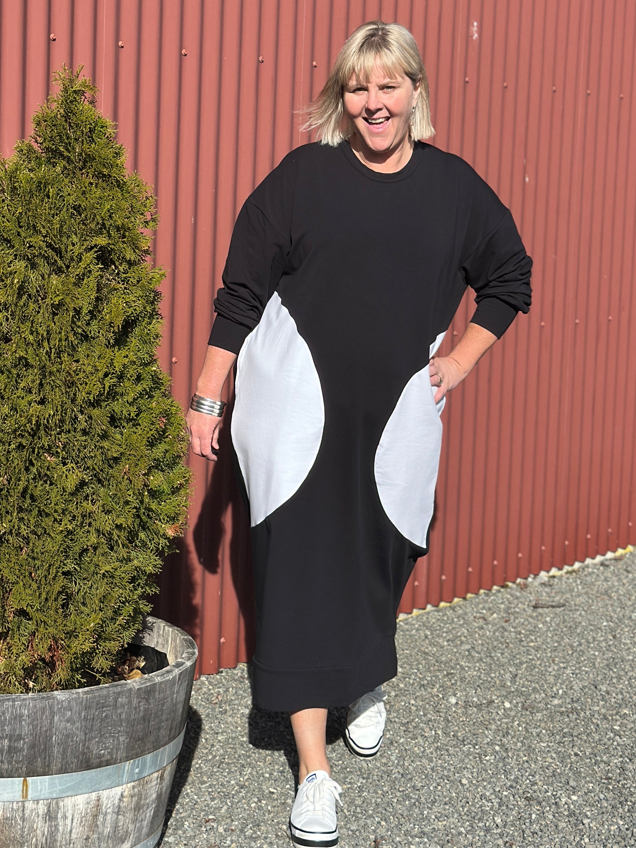 Crescent Dress- White Pocket