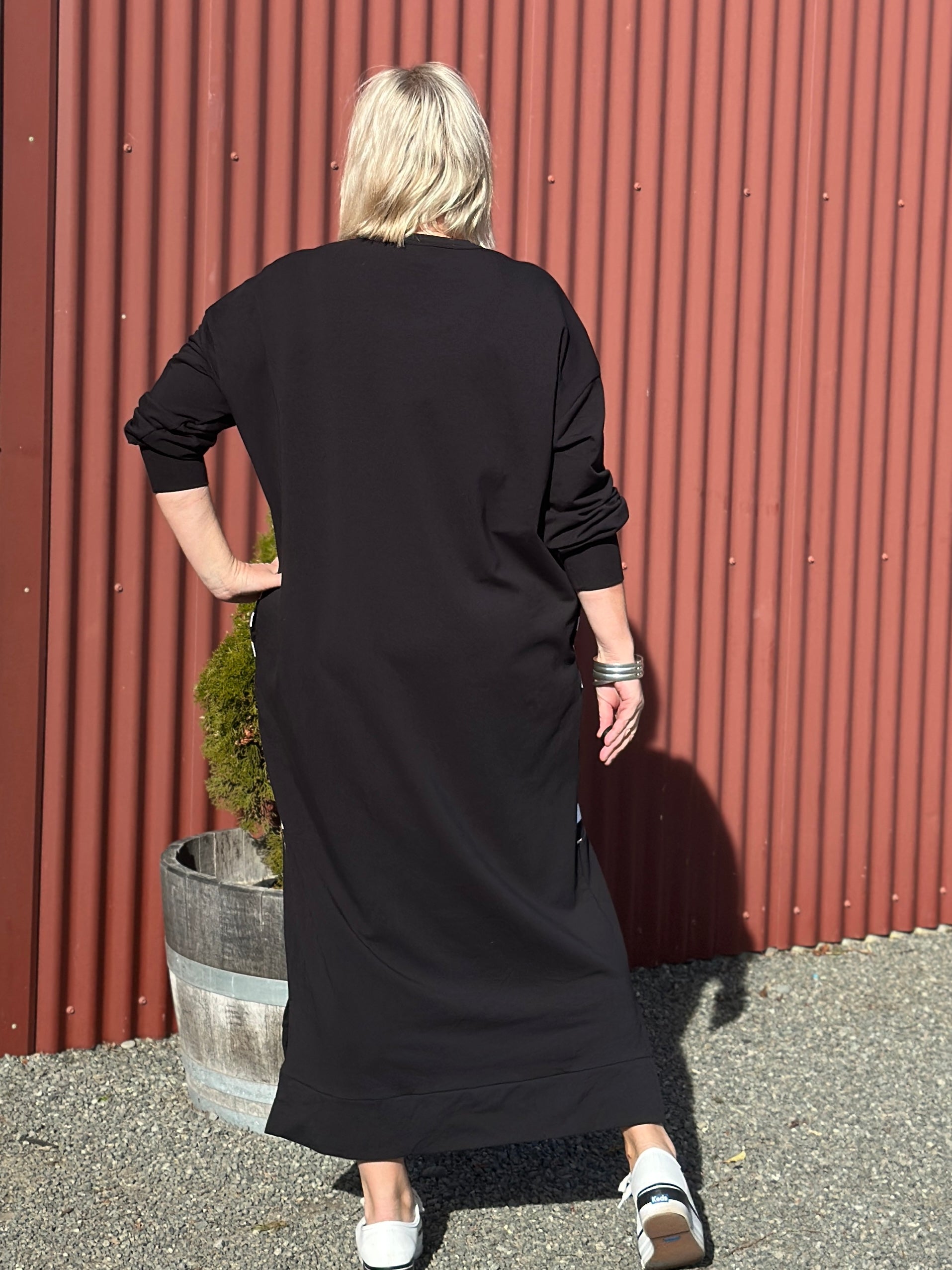 Crescent Dress- Stripe Pocket