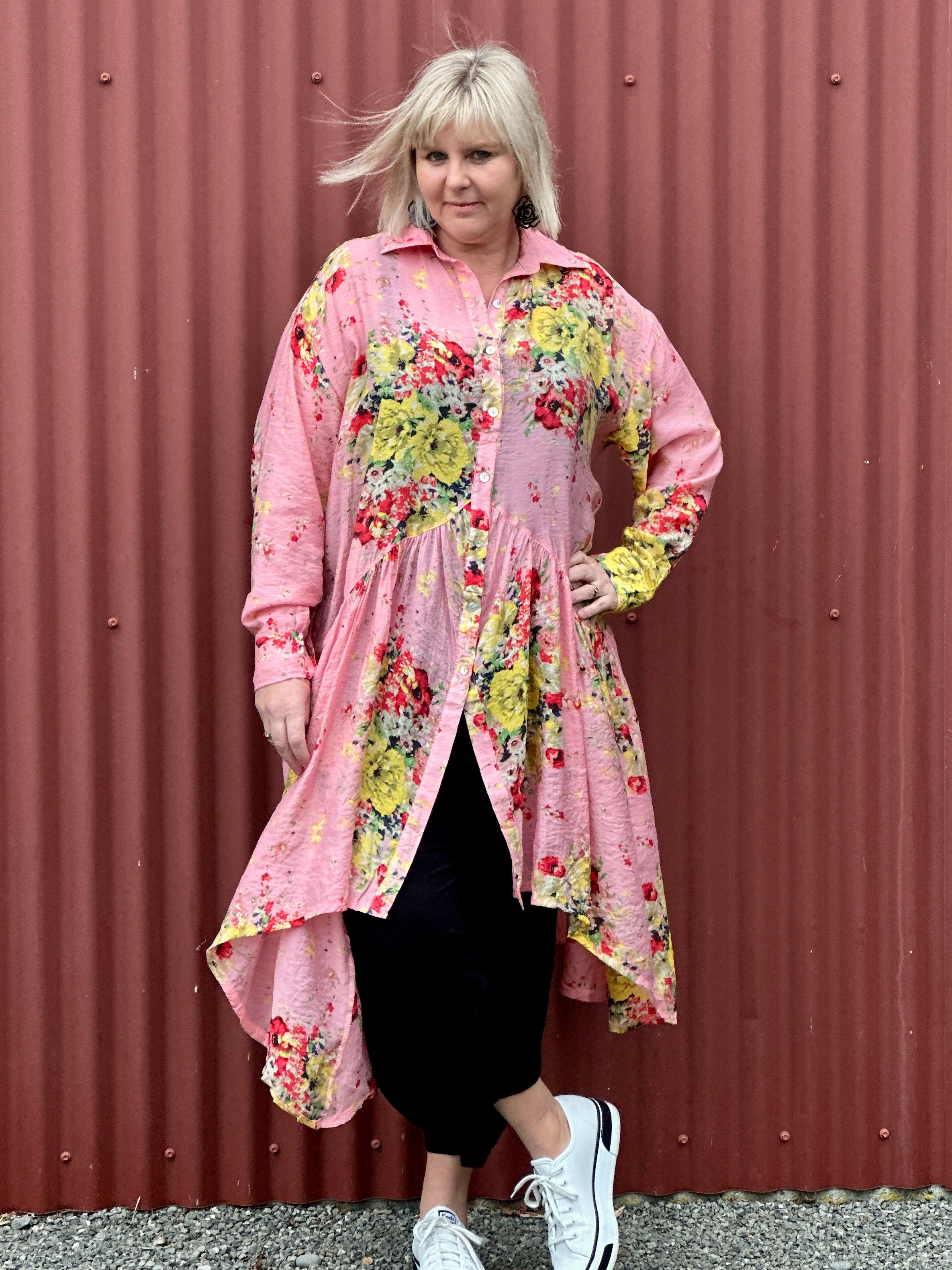 Empire Shirt Dress Luminous Florals
