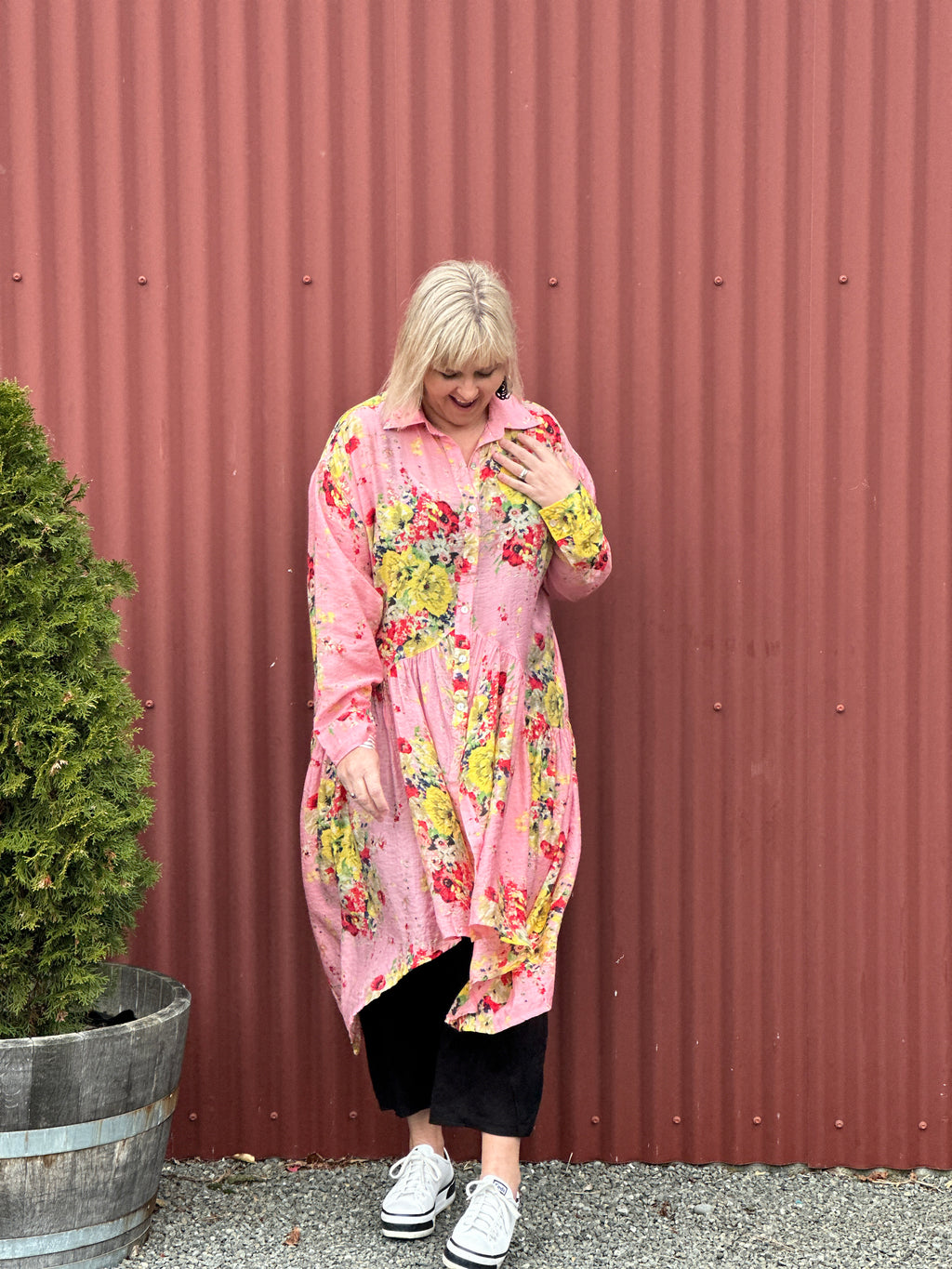 Empire Shirt Dress Luminous Florals