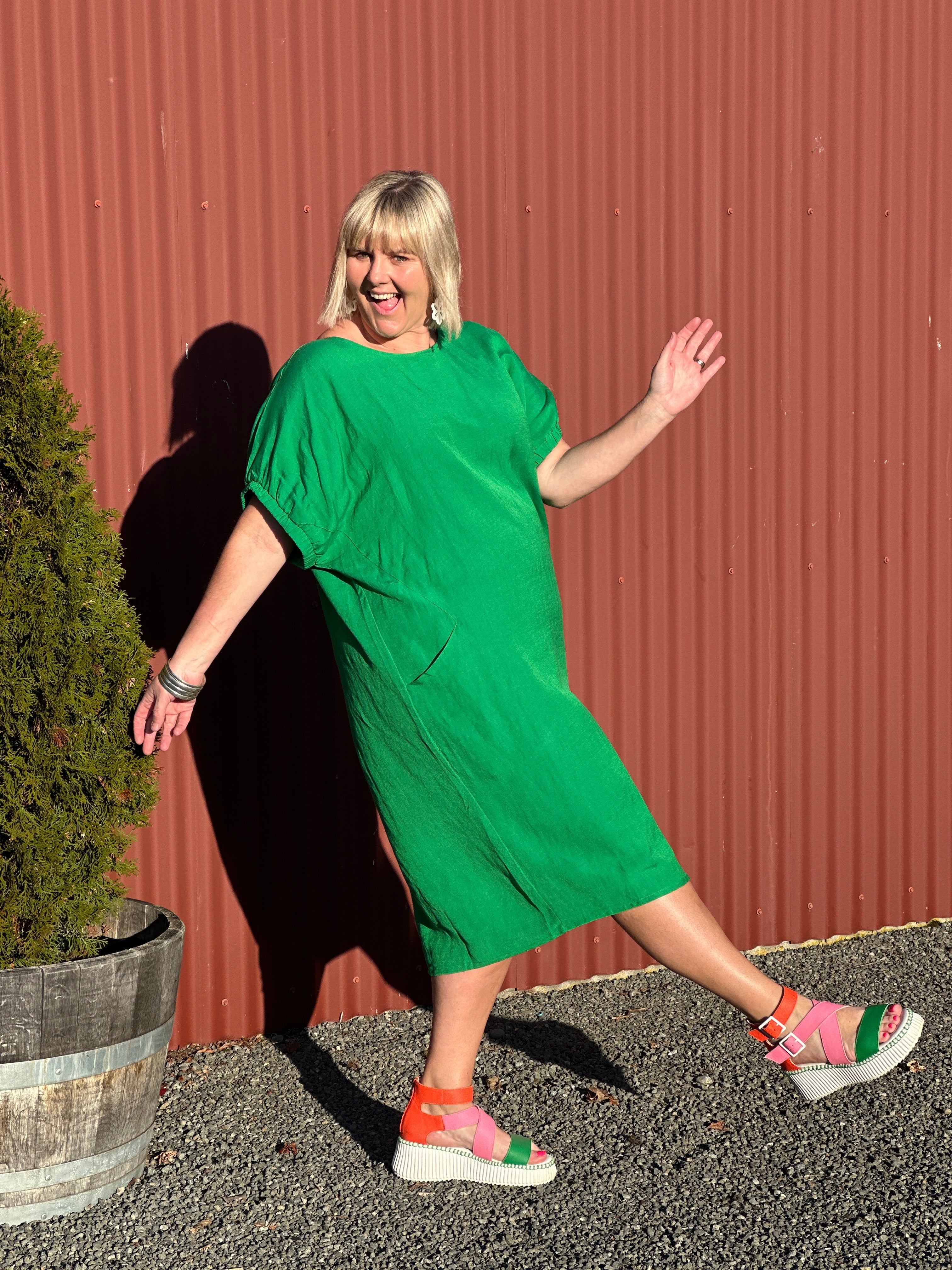 Sofia Dress -Granny Smith Green