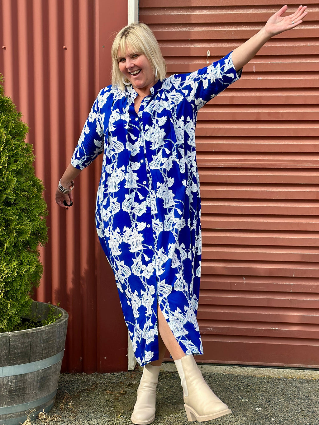 French Me Dress - Cobalt Tassels