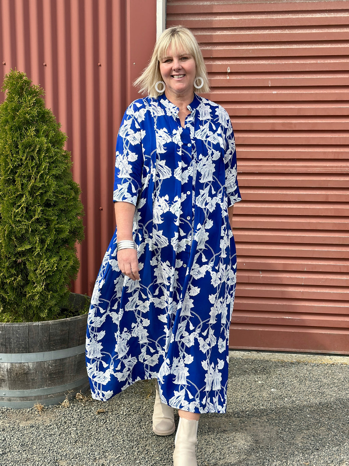 French Me Dress - Cobalt Tassels