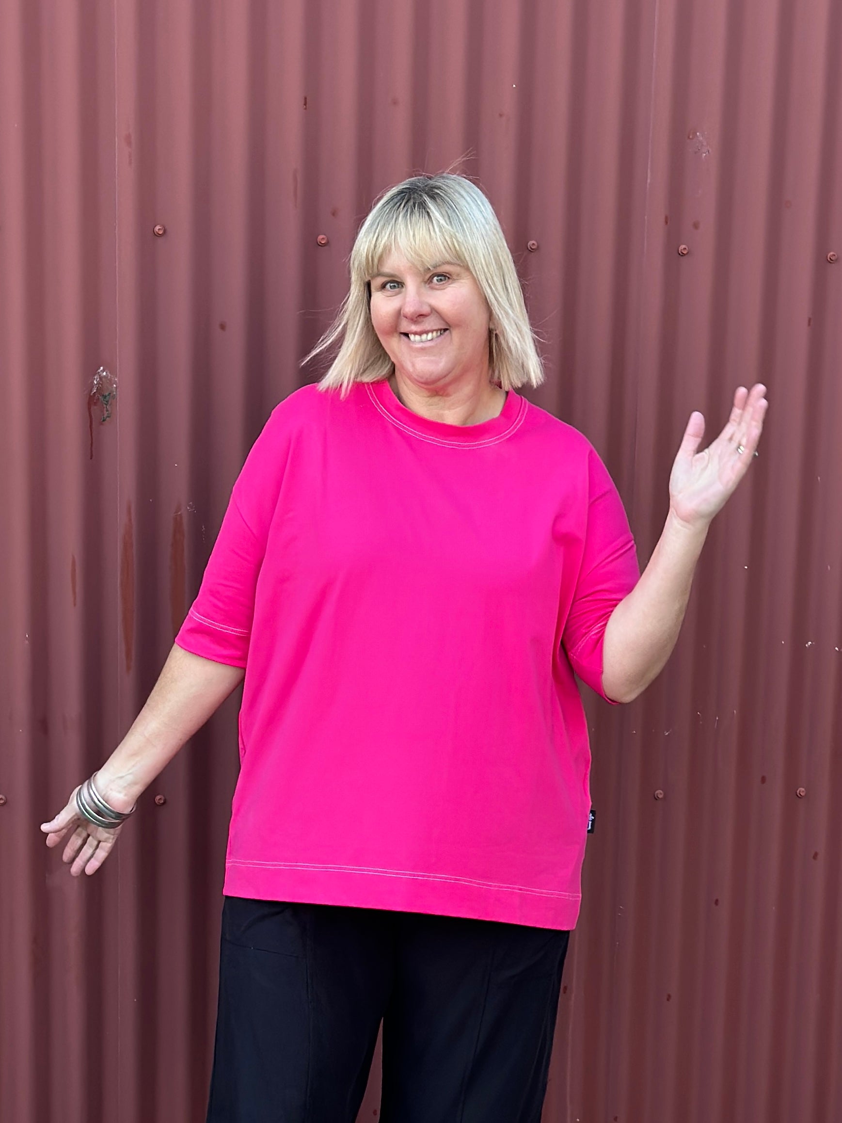 Jellicoe Box Tee - Hot Pink
