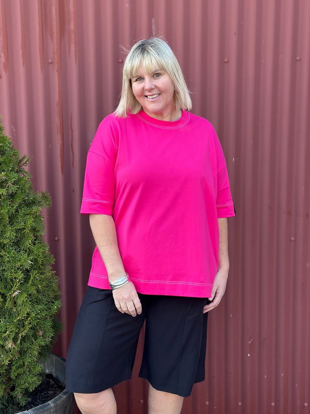 Jellicoe Box Tee - Hot Pink
