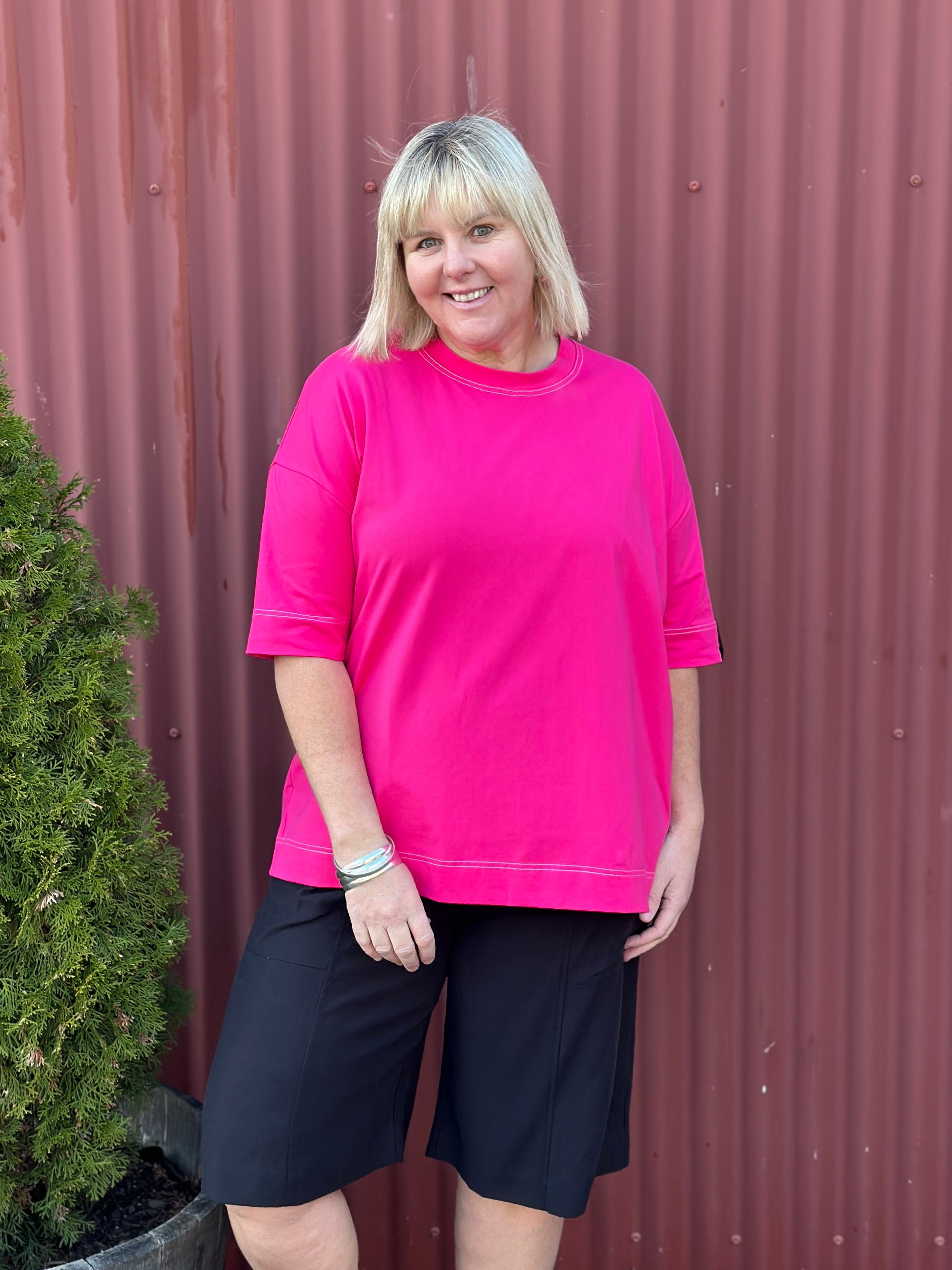 Jellicoe Box Tee - Hot Pink