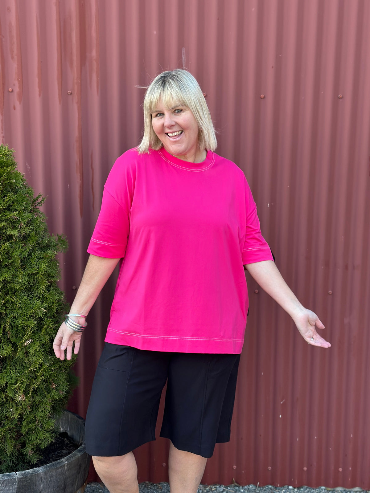 Jellicoe Box Tee - Hot Pink