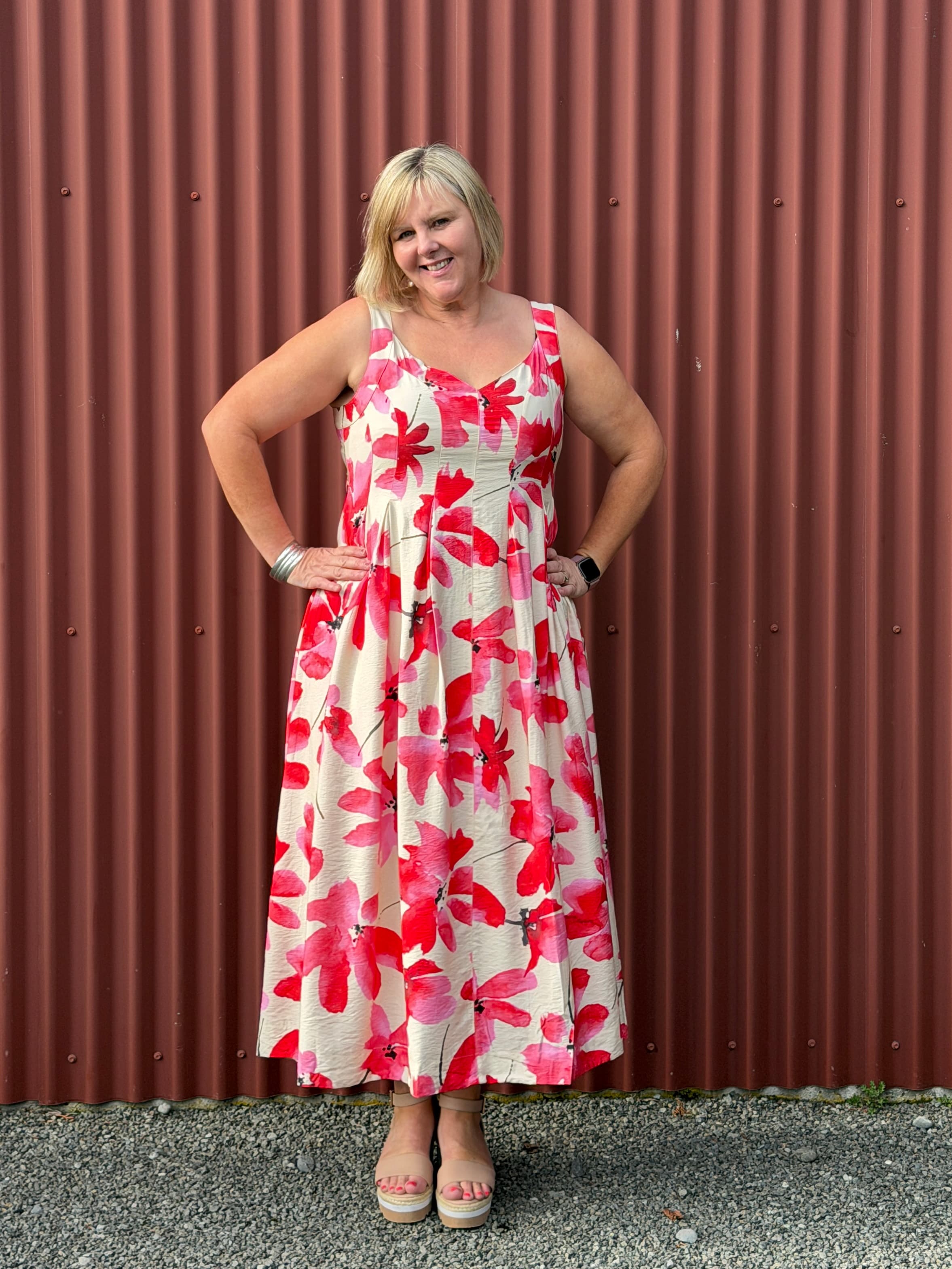Tribal Floral Print Flowy Dress