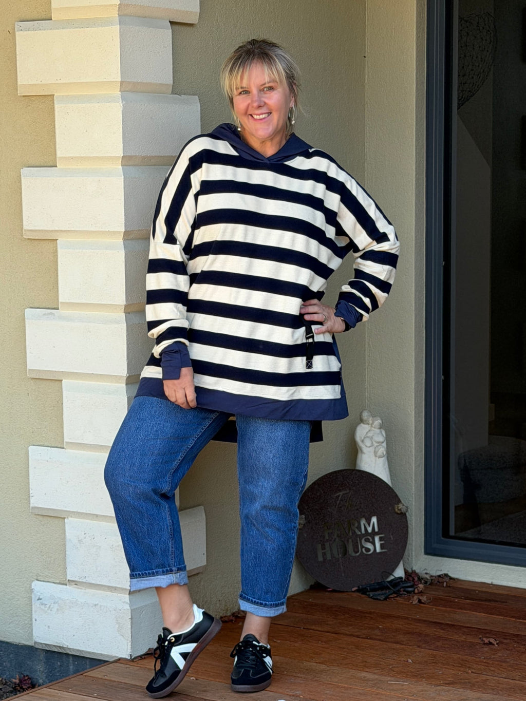 Latta Sweater Zebra Crossing - Navy