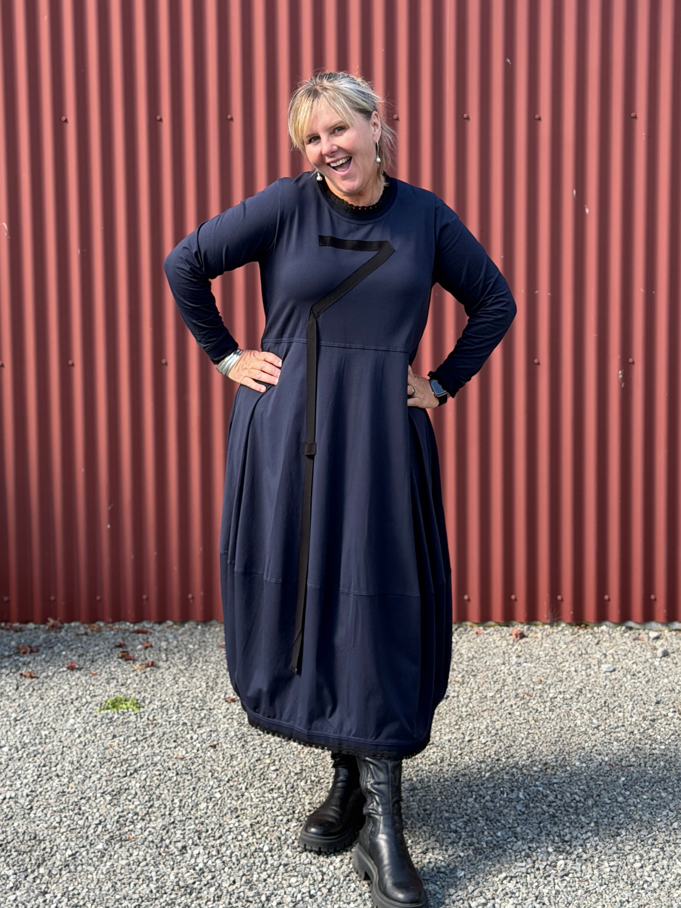 Navy Marcia Dress by Deeanne Hobbs A Great winter dress to add to your winter collection 