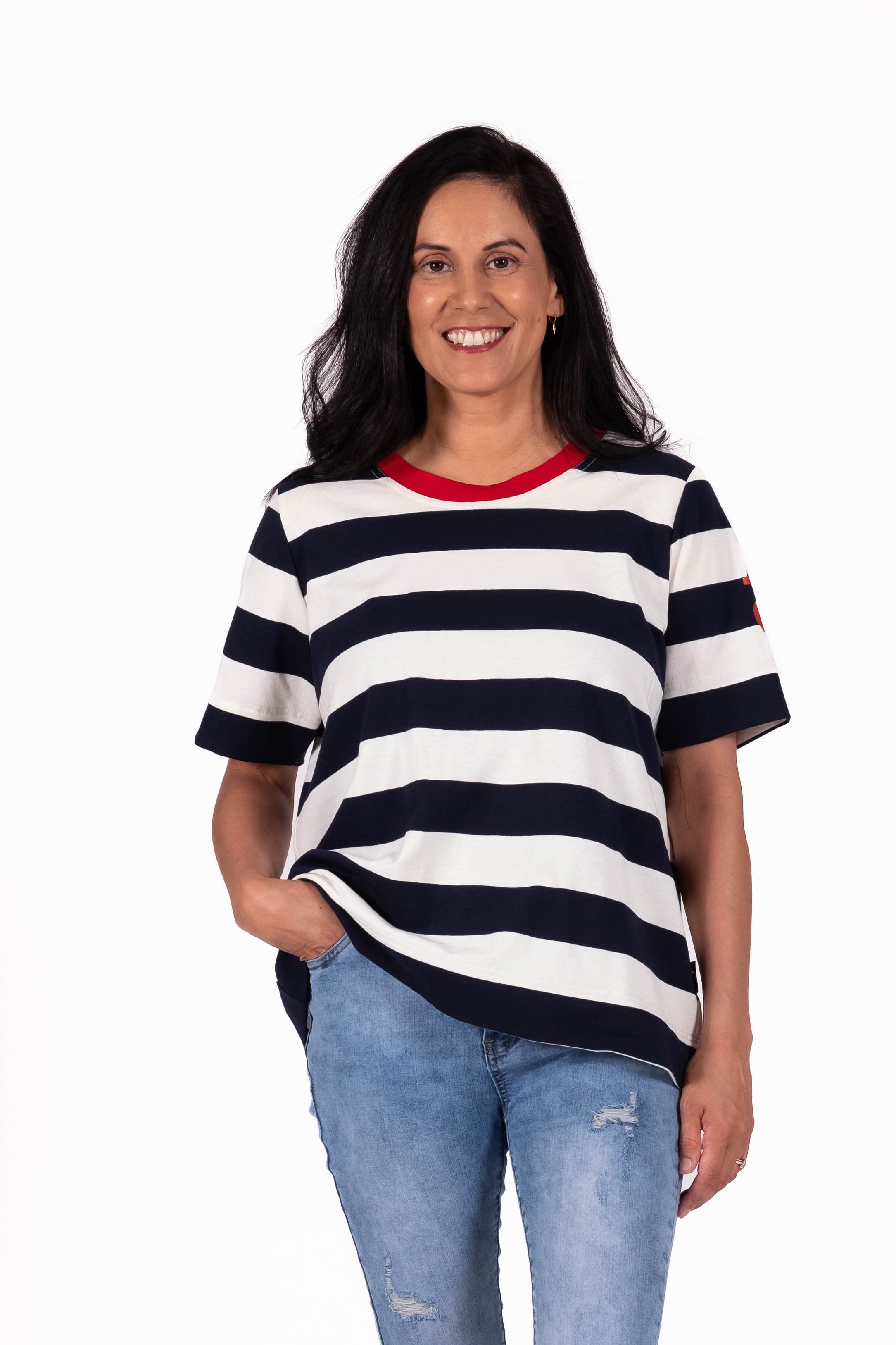 Basic Tee | Navy Stripe