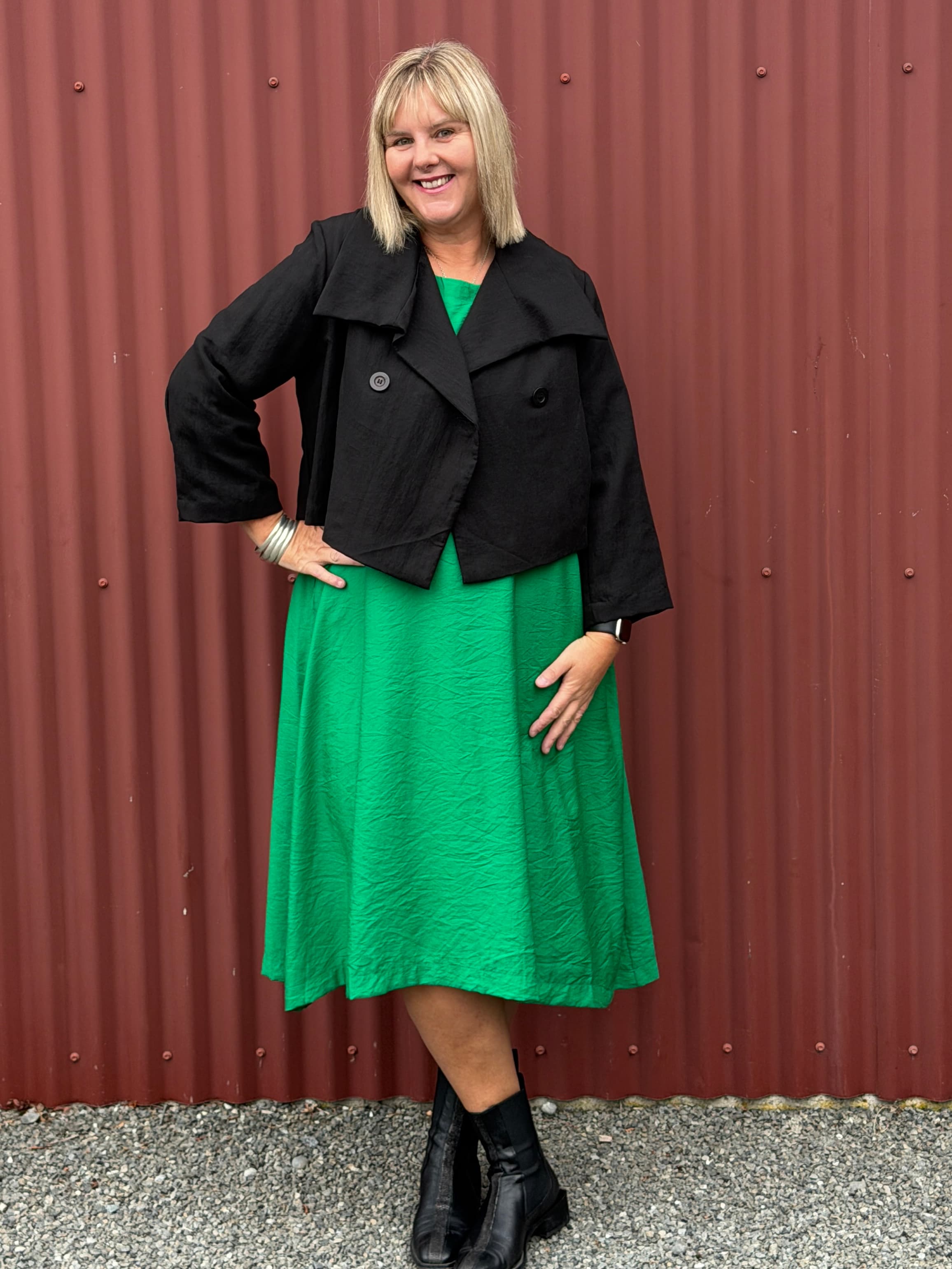 This Jacket is like a mini coat - it is fabulously relaxed structure and soft textured. It will actually go with EVERYTHING. By Lost and Led Astray