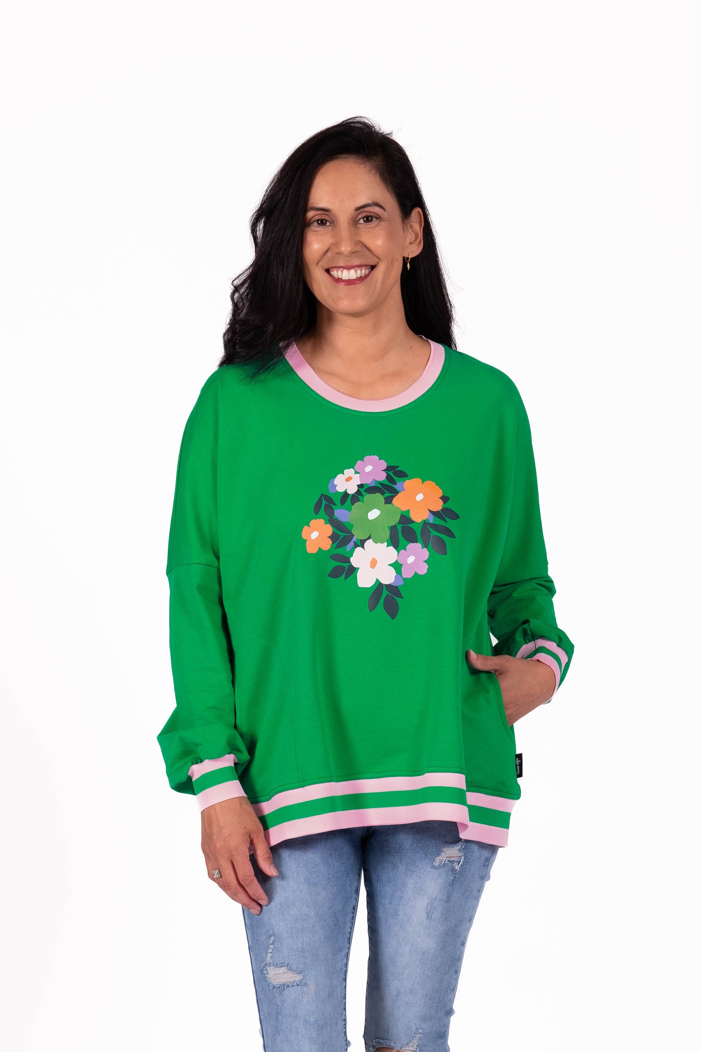 Playful, sporty, and full of personality sweatshirt . This vibrant oversized sweatshirt combines punchy colour with an easy relaxed fit for a fresh everyday statement look. 