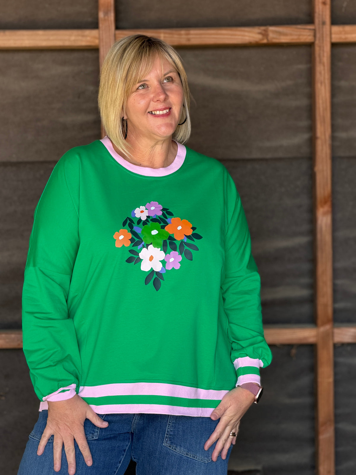 Playful, sporty, and full of personality sweatshirt . This vibrant oversized sweatshirt combines punchy colour with an easy relaxed fit for a fresh everyday statement look. 
