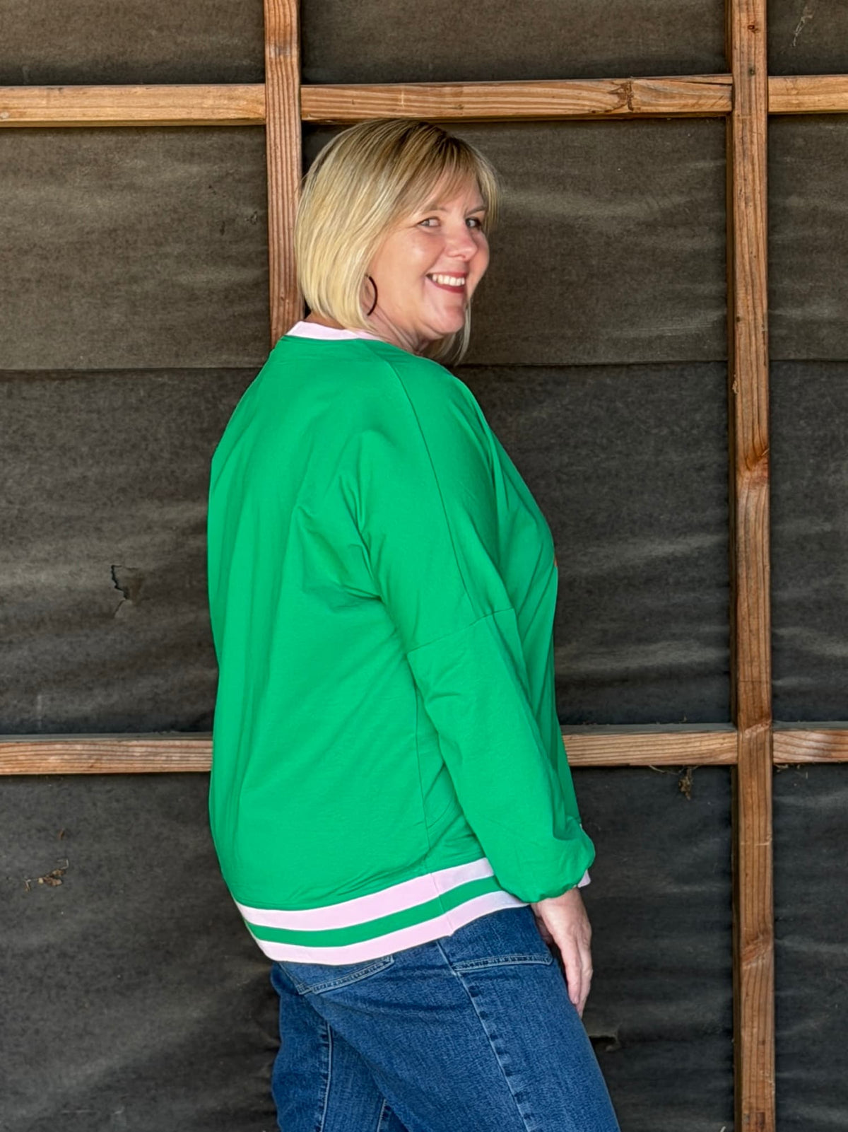 Playful, sporty, and full of personality sweatshirt . This vibrant oversized sweatshirt combines punchy colour with an easy relaxed fit for a fresh everyday statement look. 