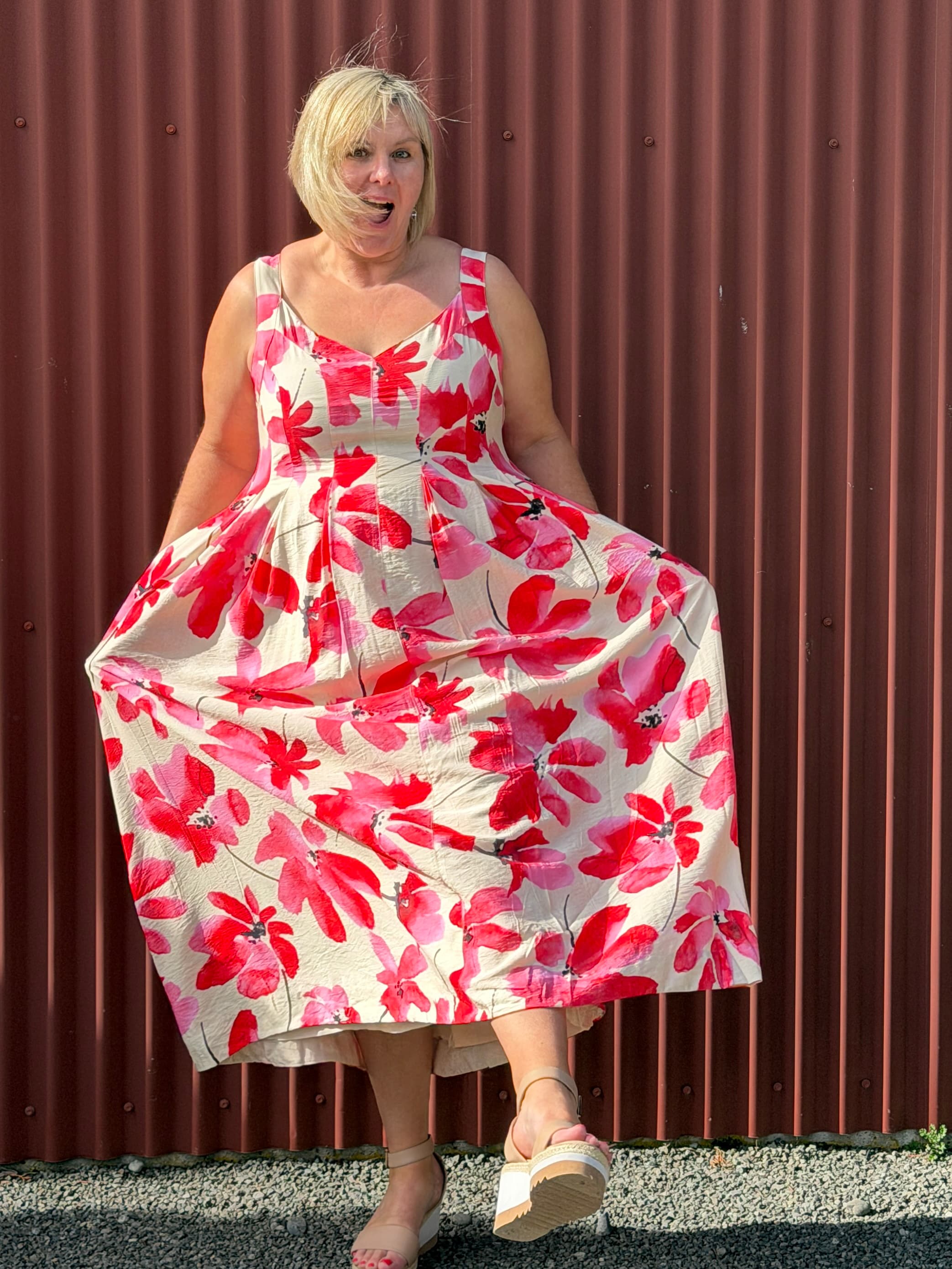 Tribal Floral Print Flowy Dress