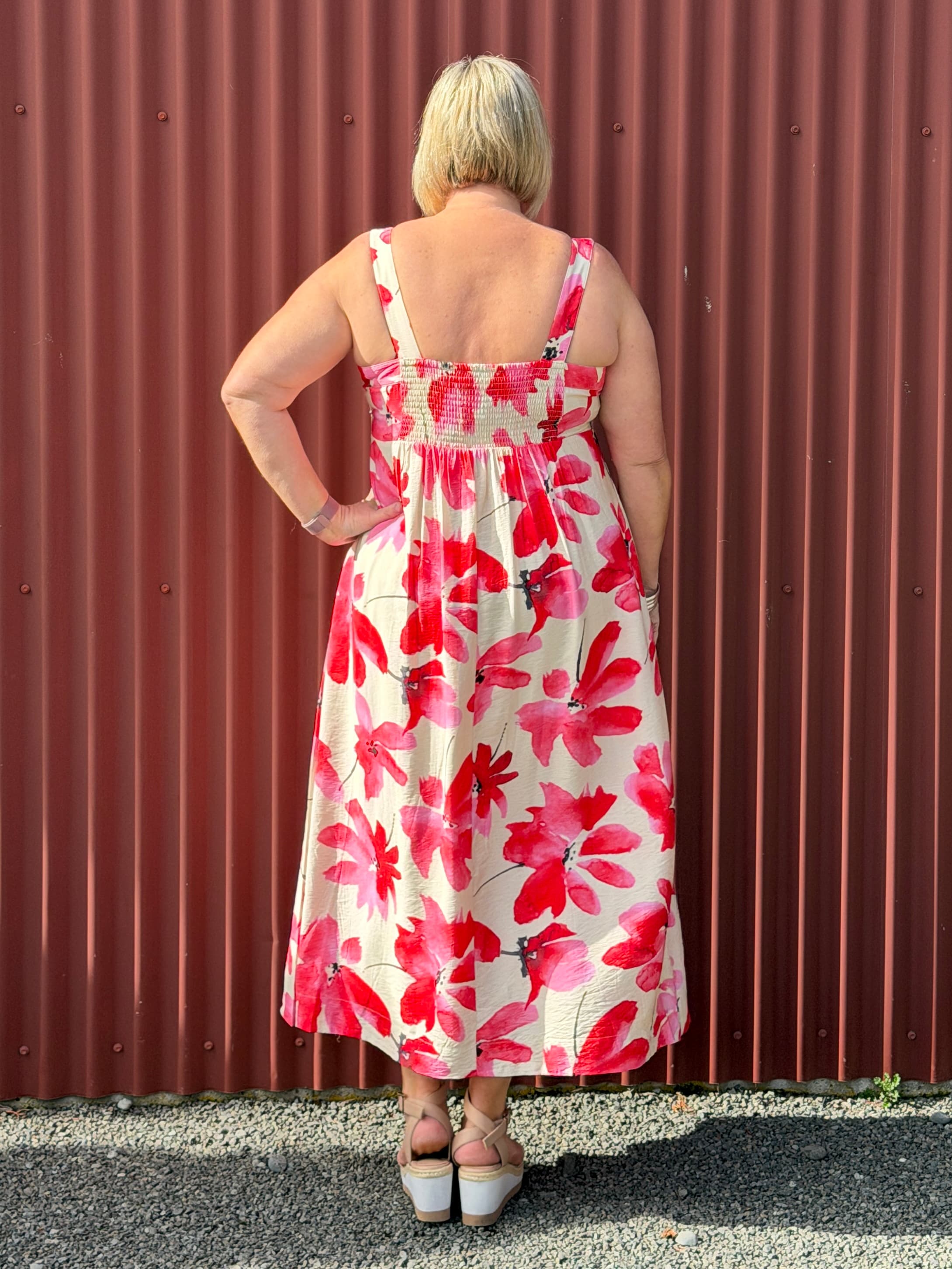 Tribal Floral Print Flowy Dress