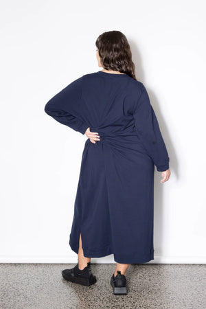 Knotted Jumper Dress -Navy