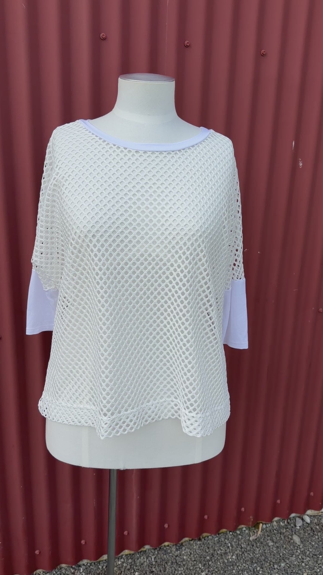 White Mesh Top