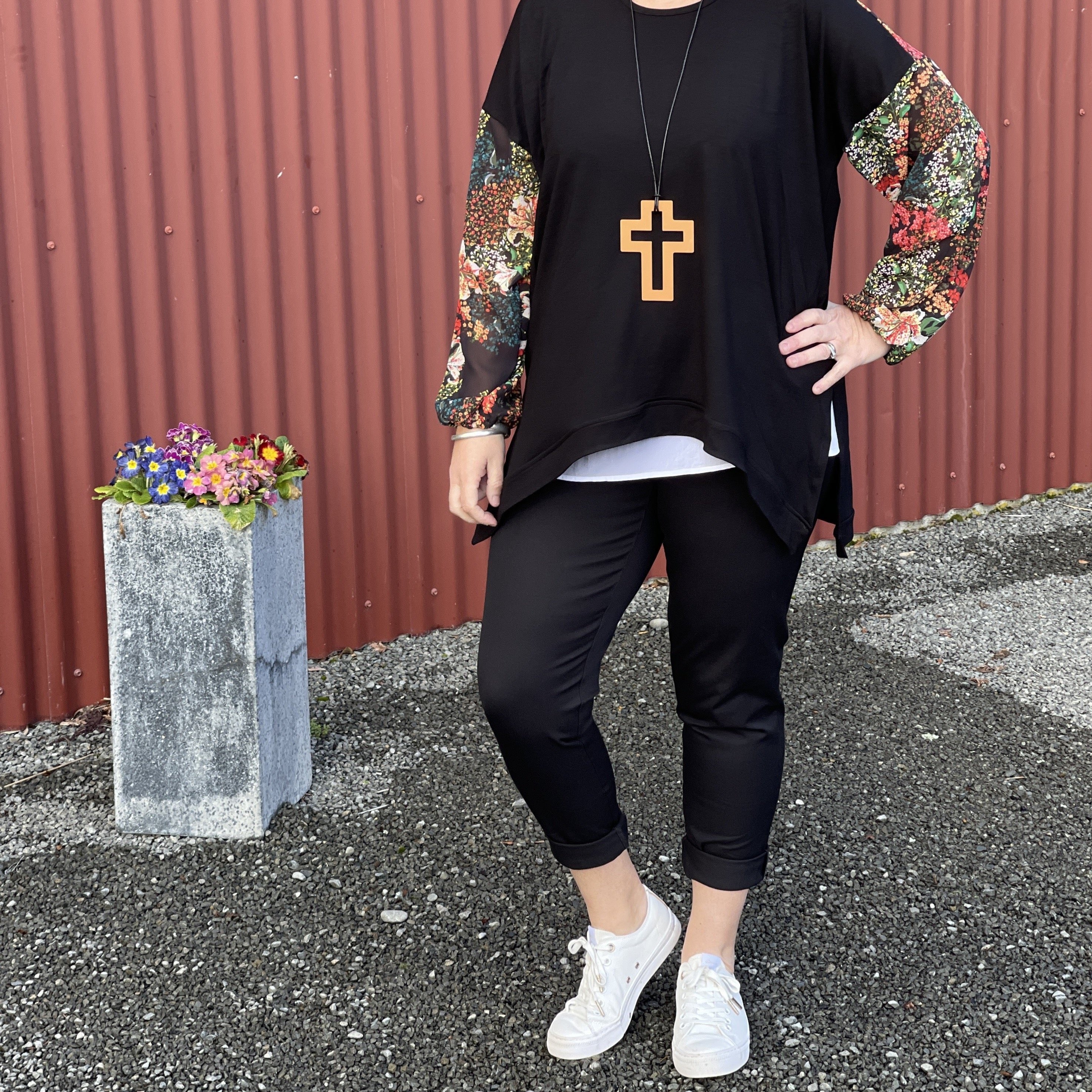 Black Long Line Pants by LALA